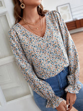 Lace Trim Embroidery Mesh Back Ditsy Floral Blouse